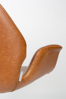 Brown Leather Butterfly Swivel Chair | Zuiver Nikki | OROA TRADE